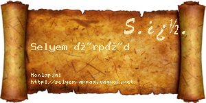 Selyem Árpád névjegykártya