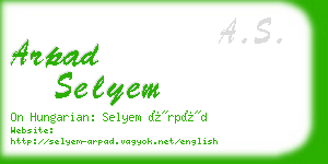 arpad selyem business card